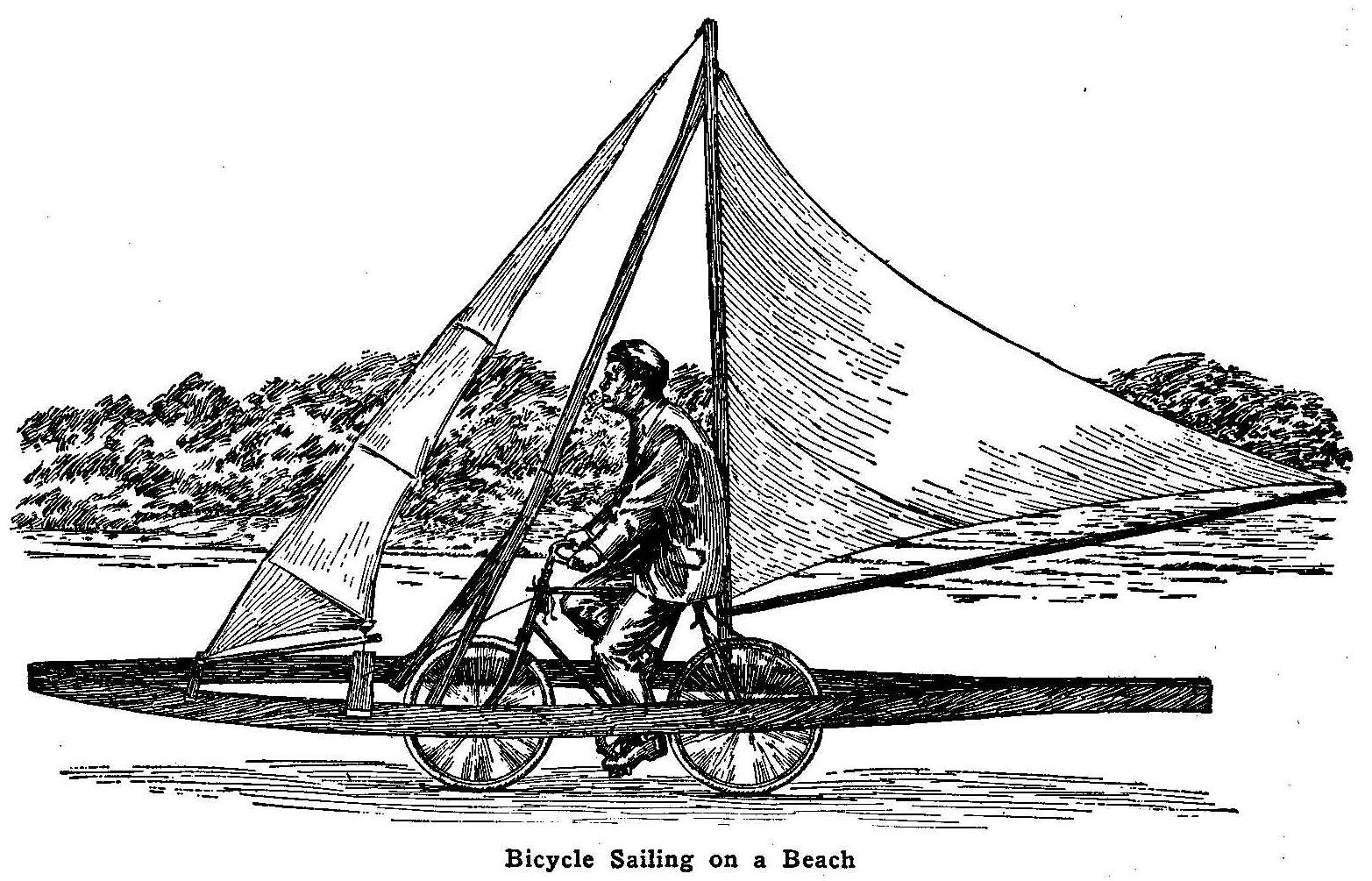 Bicycle Sailing on a Beach