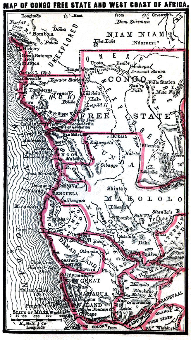 Map of Congo Free State and West Coast of Africa